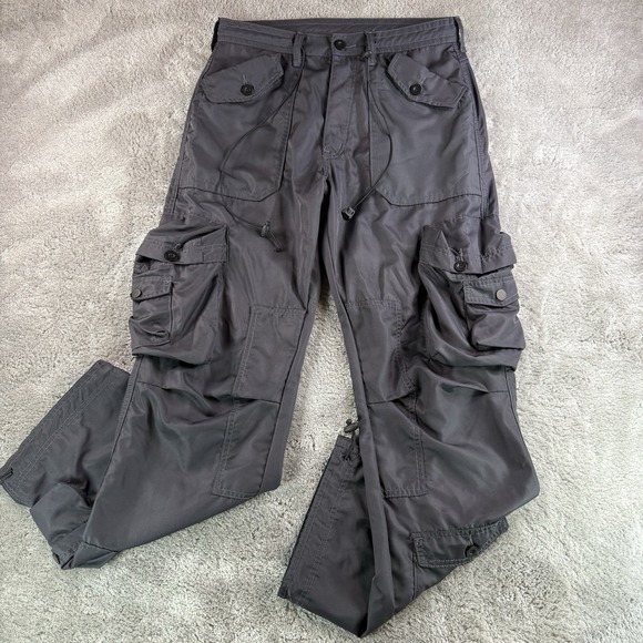 MNML Other - mnml Tech Cargo Pants Mens M Gray Tactical Utility Multi Pocket Streetwear Poly